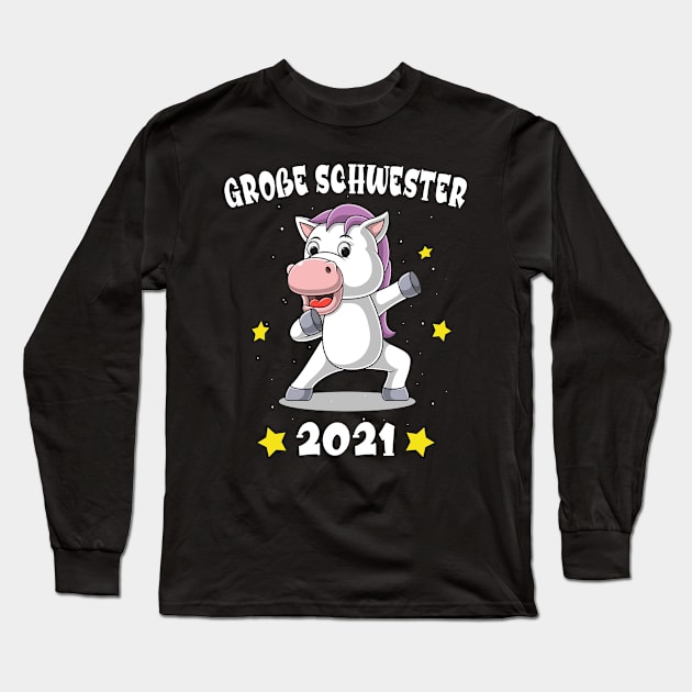 Große Schwester 2021 Einhorn für Mädchen Long Sleeve T-Shirt by Foxxy Merch